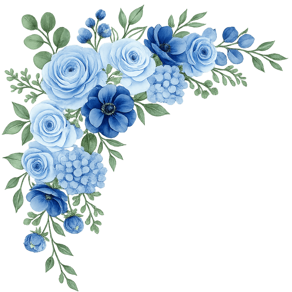 Blue floral decoration